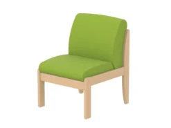 Chauffeuse - Naya - assise et dossier textile enduit - structure hêtre verni naturel l. 59,6 x h.84,6 x pr.64,8 cm