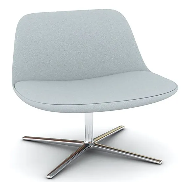 Chauffeuse Pure Loop Lounge - tissu - piétement aluminium poli