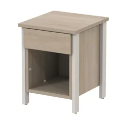 Chevet avec tiroir - Naya - l. 36,5 x h. 47,7 x pr. 39 cm - structure hêtre teinté