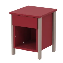 Chevet avec tiroir - Naya - l. 36,5 x h. 47,7 x pr. 39 cm - structure hêtre teinté