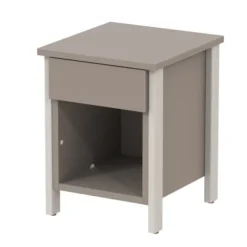 Chevet avec tiroir - Naya - l. 36,5 x h. 47,7 x pr. 39 cm - structure hêtre teinté