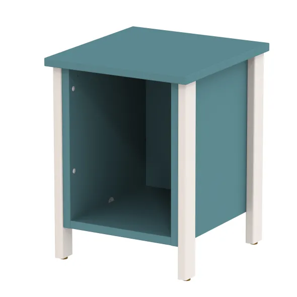 Chevet tabouret - Naya - l. 36,5 x h. 47,7 x pr. 39 cm - structure hêtre teinté