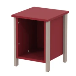 Chevet tabouret - Naya - l. 36,5 x h. 47,7 x pr. 39 cm - structure hêtre teinté