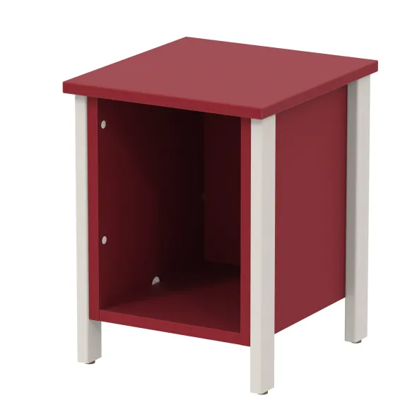 Chevet tabouret - Naya - l. 36,5 x h. 47,7 x pr. 39 cm - structure hêtre teinté