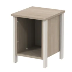 Chevet tabouret - Naya - l. 36,5 x h. 47,7 x pr. 39 cm - structure hêtre teinté