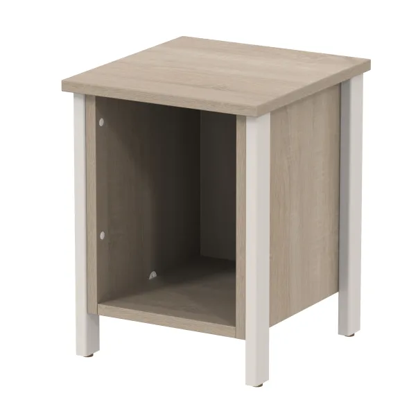 Chevet tabouret - Naya - l. 36,5 x h. 47,7 x pr. 39 cm - structure hêtre teinté