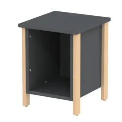 Chevet tabouret - Naya - l. 36,5 x h. 47,7 x pr. 39 cm - structure hêtre verni naturel
