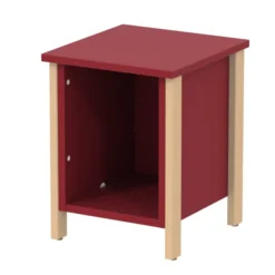 Chevet tabouret - Naya - l. 36,5 x h. 47,7 x pr. 39 cm - structure hêtre verni naturel