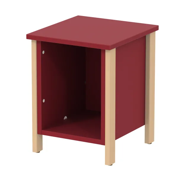 Chevet tabouret - Naya - l. 36,5 x h. 47,7 x pr. 39 cm - structure hêtre verni naturel