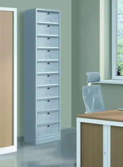 Classeur à clapets - 10 cases avec serrure sans prestation