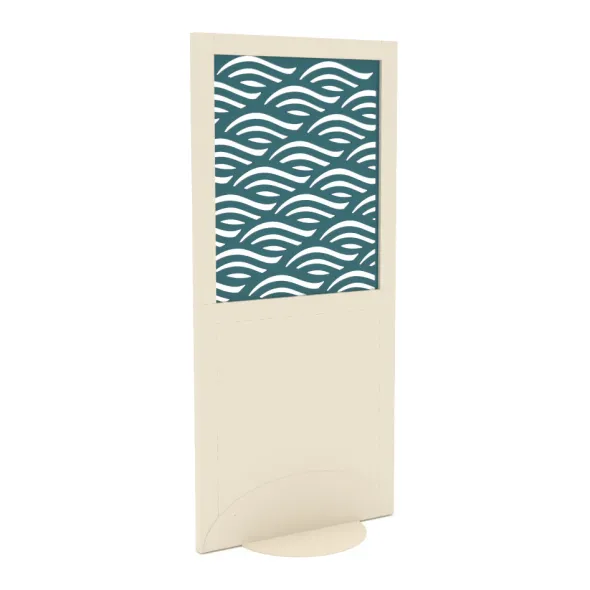 Claustra Vague - 1 volet - l. 82 x h. 180 cm - structure hêtre massif - panneau découpe ornementale