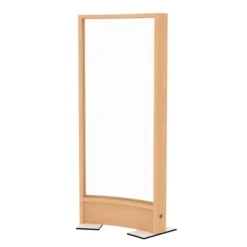 Cloison courbe EPM49B - polycarbonate transparent - l. 80 x h. 180 cm - électrifiée - avec pied