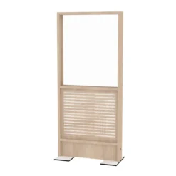 Cloison droite EPM49B - haut transparent et bas mélaminé électrifiée - l. 80 x h. 180 cm - avec pied