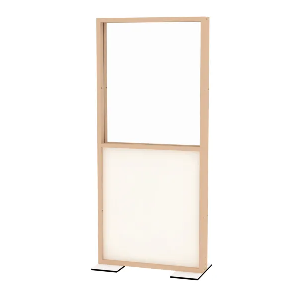 Cloison droite EPM49B - haut transparent et bas tissu - non éléctrifiée - l. 80 x h. 180 cm - avec pied