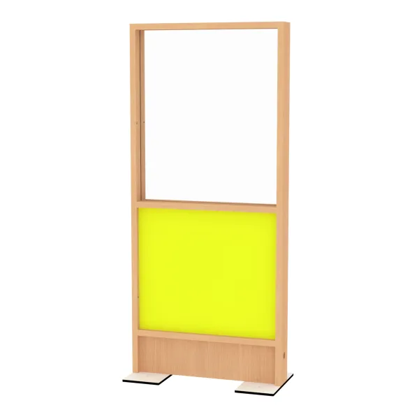 Cloison droite EPM49B - haut transparent et bas tissu - électrifiée - l. 80 x h. 180 cm - avec pied