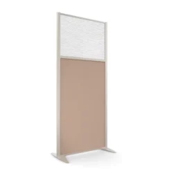 Cloison droite KP - l. 81 x h. 180 cm - bas mélaminé et haut polycarbonate - 2 pieds stabilisateurs
