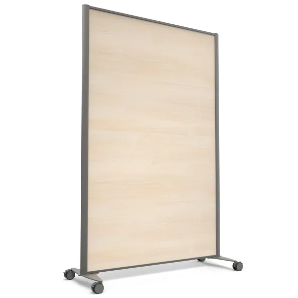 Cloison droite KP - l. 122 x h. 180 cm - mélaminé - 2 pieds sur roulettes