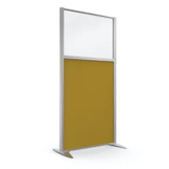 Cloison droite KP - l. 81 x h. 160 cm - partie basse tissu et partie haute vitrée - 2 pieds stabilisateurs