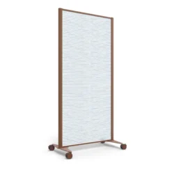 Cloison droite KP - l. 81 x h. 160 cm - polycarbonate - 2 pieds sur roulettes