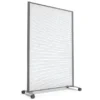 Cloison droite KP - l. 122 x h. 180 cm - polycarbonate - 2 pieds sur roulettes