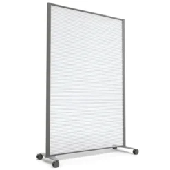 Cloison droite KP - l. 122 x h. 180 cm - polycarbonate - 2 pieds sur roulettes