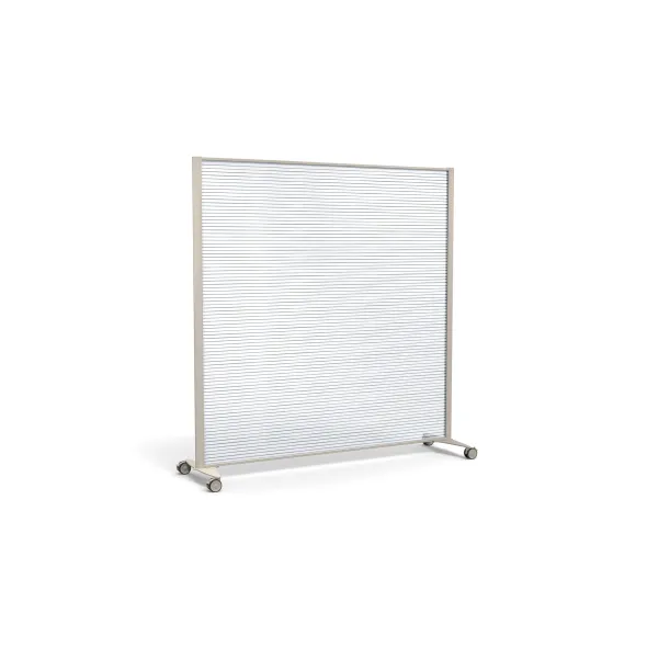 Cloison droite KP - l. 163 x h. 160 cm - polycarbonate - 2 pieds sur roulettes