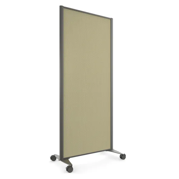 Cloison droite KP - l. 81 x h. 180 cm - tissu acoustique - 2 pieds sur roulettes
