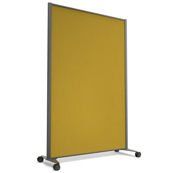 Cloison droite KP - l. 122 x h. 180 cm - tissu acoustique - 2 pieds sur roulettes