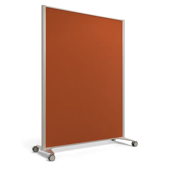 Cloison droite KP - l. 122 x h. 160 cm - tissu acoustique - 2 pieds sur roulettes