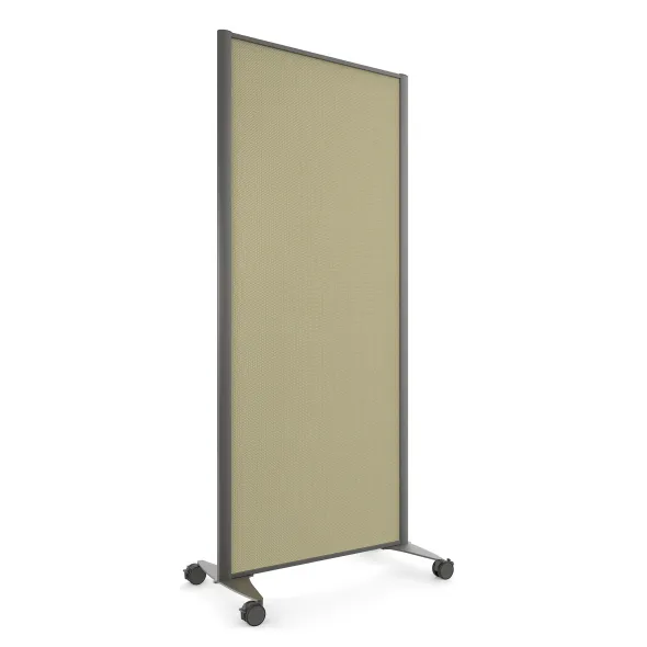 Cloison droite KP - l. 81 x h. 180 cm - tissu - 2 pieds sur roulettes