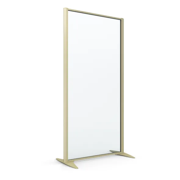 Cloison droite KP - l. 81 x h. 160 cm - verre transparent - 2 pieds stabilisateurs