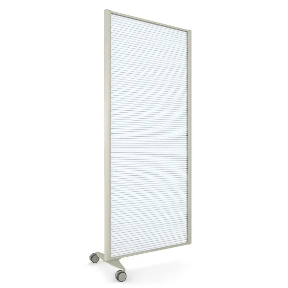 Cloison droite suivante KP - l. 81 x h. 180 cm - polycarbonate - 1 pied sur roulettes