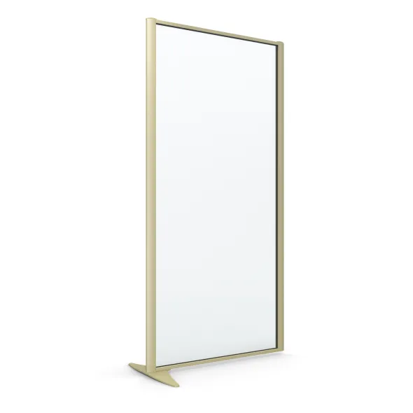 Cloison droite suivante KP - l. 81 x h. 160 cm - verre transparent - 1 pied stabilisateur
