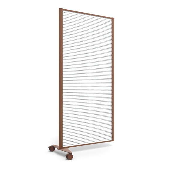 Cloison droite suivante KP - l. 81 x h. 160 cm - polycarbonate - 1 pied sur roulettes