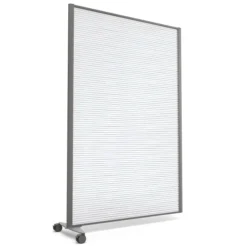 Cloison droite suivante KP - l. 122 x h. 180 cm - polycarbonate - 1 pied sur roulettes