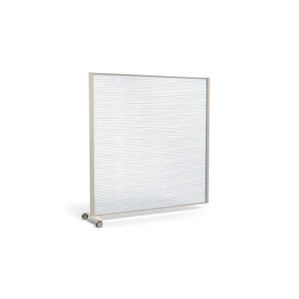 Cloison droite suivante KP - l. 163 x h. 160 cm - polycarbonate - 1 pied sur roulettes