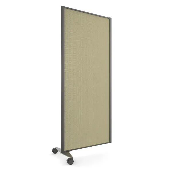 Cloison droite suivante KP - l. 81 x h. 180 cm - tissu acoustique - 1 pied sur roulettes