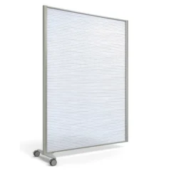 Cloison droite suivante KP - l. 122 x h. 160 cm - polycarbonate - 1 pied sur roulettes