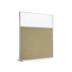 Cloison droite suivante KP - l. 163 x h. 180 cm - bas mélaminé et haut polycarbonate - 1 pied stabilisateur
