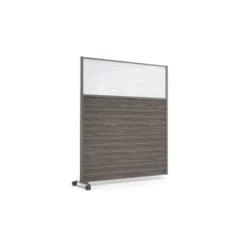 Cloison droite suivante KP - l. 163 x h. 180 cm - bas mélaminé et haut polycarbonate - 1 pied sur roulettes