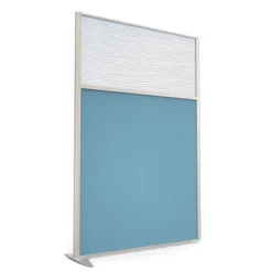 Cloison droite suivante KP - l. 122 x h. 180 cm - bas tissu et haut polycarbonate - 1 pied stabilisateur