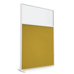 Cloison droite suivante KP - l. 122 x h. 180 cm - partie basse tissu et partie haute vitrée - 1 pied stabilisateur