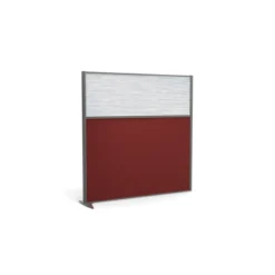 Cloison droite suivante KP - l. 163 x h. 160 cm - bas tissu et haut polycarbonate - 1 pied stabilisateur