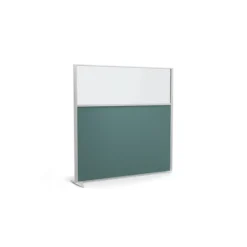 Cloison droite suivante KP - l. 163 x h. 160 cm - bas tissu et haut vitré - 1 pied stabilisateur