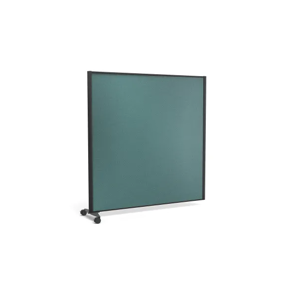 Cloison droite suivante KP - l. 163 x h. 160 cm - tissu acoustique - 1 pied sur roulettes