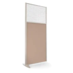 Cloison droite suivante KP - l. 81 x h. 180 cm - bas mélaminé et haut polycarbonate - 1 pied stabilisateur