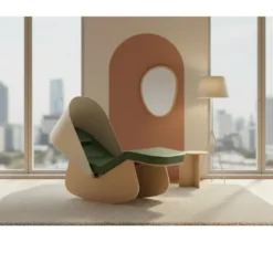 Cocon de sieste Canopé - piétement bois finition chêne miel - toile canopée beige