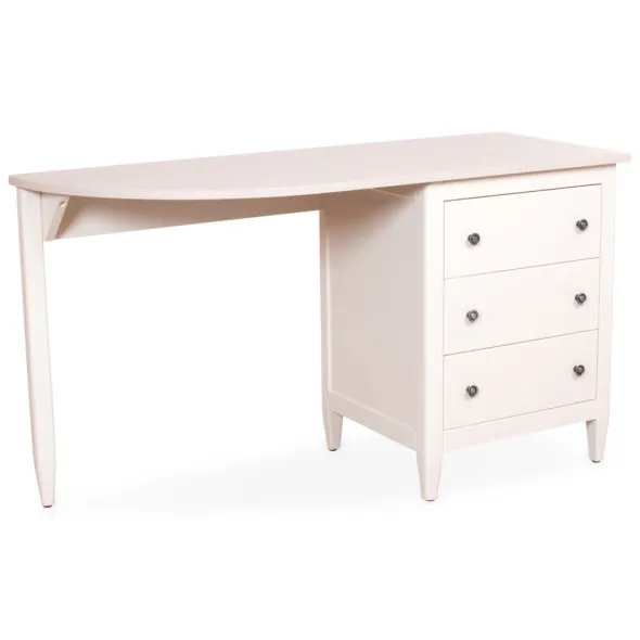 Commode bureau Camomille droite - 138,5 x 54 cm - plateau quart de lune - structure hêtre massif