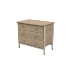 Commode - Naya - l. 86,8 x h. 76 x pr. 54 cm - 3 tiroirs - structure hêtre teinté