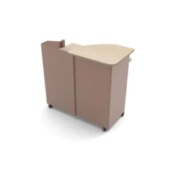 Comptoir haut mobile Satellix - l. 120 x h. 117 x pr. 74 cm - pour position debout - tablette d'accueil